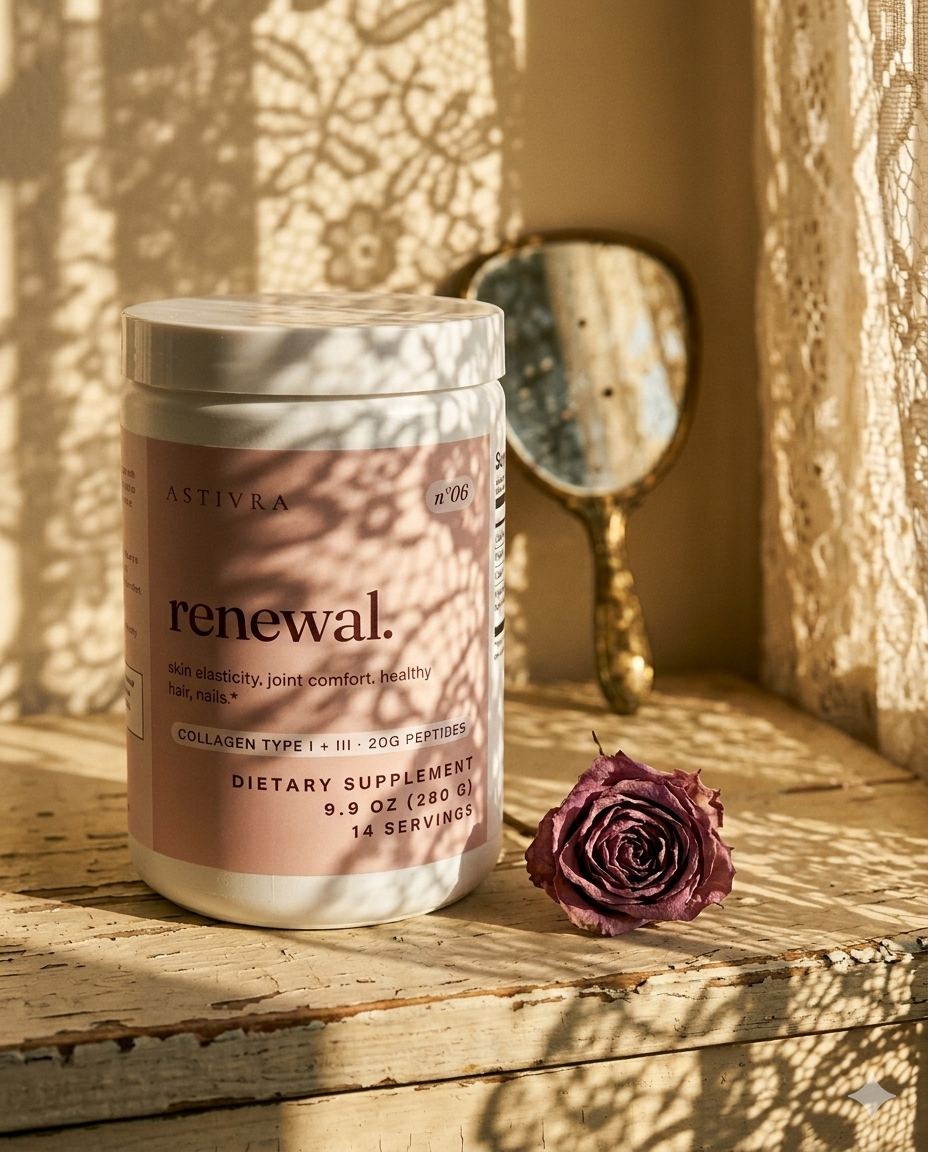 astivra renewal. in lace-filtered sunlight
